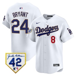 Kobe Bryant 24 Baseball team 2024 Jackie Robinson Patch Men's Jersey - White