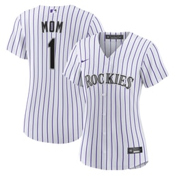 Women's Baseball team #1 Mom Home Jersey, White