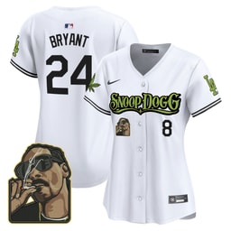 Kobe Bryant 24 Baseball team Snoop Dogg Women's Jersey - White