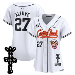 Jos? Altuve 27 Baseball team Cactus Jack Patch V2 Women Jersey - White