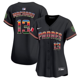 Manny Machado 13 Baseball team Mexico Women's Jersey - Black
