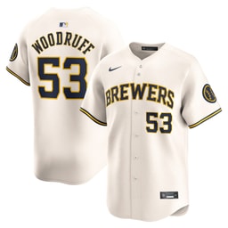 Men's Baseball team Brandon Woodruff Cream Home Limited Player Jersey