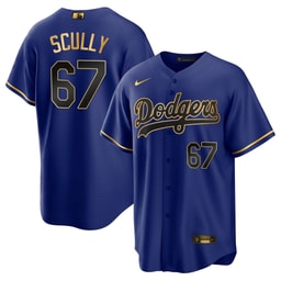 Vin Scully 67 Baseball team Baseball Men's Jersey - Cool Black Royal