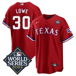 Nathaniel Lowe 30 Baseball team 2023 World Series Stitched Baseball Jersey - Red