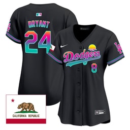 Kobe Bryant 24 Baseball team 2024 Los Angeles City Style California Republic Patch Women's Jersey - Black