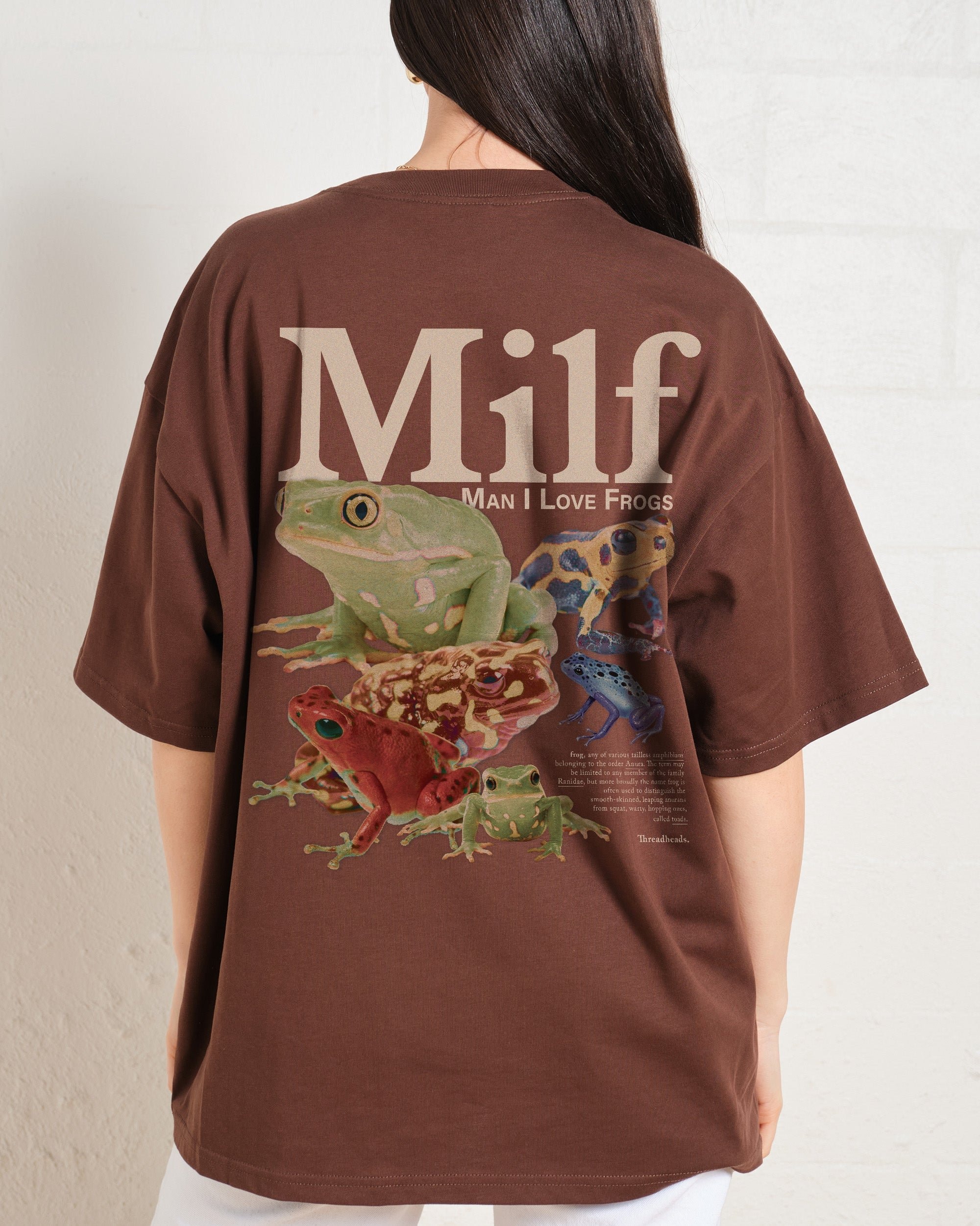 Man I Love Frogs Front and Back Oversized T-Shirt - Unisex 90s Boxy Fit Cotton Tee