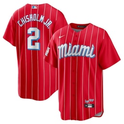 Jazz Chisholm Jr. 2 Baseball team City Connect Men's Jersey - Red