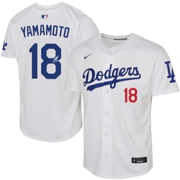 Yoshinobu Yamamoto 18 Signed Baseball team Youth Home Jersey - White