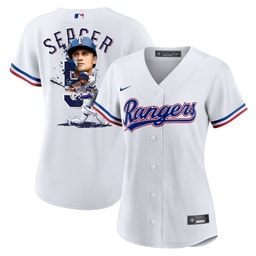 Corey Seager 5 Baseball team Signed Posture 2023 Home Women's Player Jersey - White