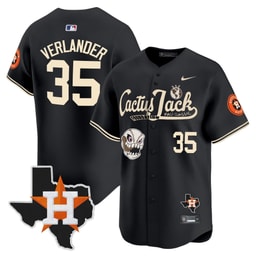 Justin Verlander 35 Baseball team Cactus Jack Foundation Fall Classic Black Limited Men's Jersey