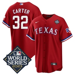 Evan Carter 32 Baseball team 2023 World Series Stitched Baseball Jersey - Red