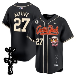 Jos? Altuve 27 Baseball team Cactus Jack Patch V2 Men Jersey - Black