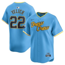 Christian Yelich 22 Baseball team City Connect Limited Men's Jersey - Powder Blue