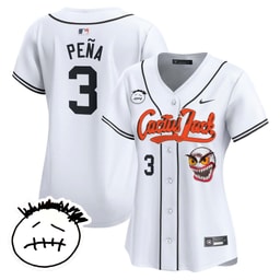 Jeremy Pena 3 Baseball team Cactus Jack Patch V3 Women's Jersey - White
