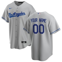 Baseball team Road Custom Men's Jersey - Gray