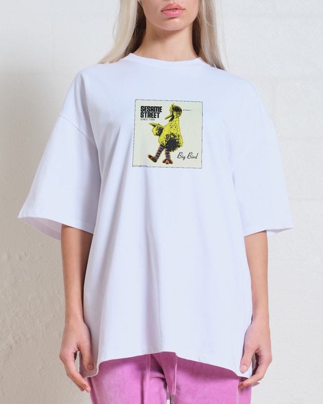 Big Bird Underground Oversized Graphic Tee - Sesame Street Premium 100% Combed Cotton Unisex T-Shirt