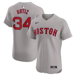Men's Baseball team David Ortiz Gray Road Elite Player Jersey