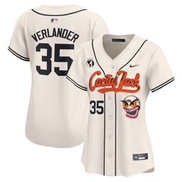 Justin Verlander 35 Baseball team Cactus Jack Patch Women's Jersey - Cream