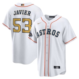 Cristian Javier 53 Baseball team 2023 Gold Collection Men's Jersey, White/Gold