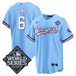 Josh Jung 6 Baseball team 2023 World Series Stitched Baseball Jersey - Blue