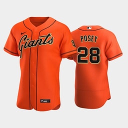 Baseball team 28 Buster Posey Alternate Jersey Orange Jersey