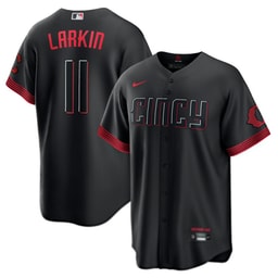 Men's Baseball team Barry Larkin Black City Connect Player Jersey