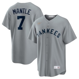 Men's Baseball team Mickey Mantle Gray Road Cooperstown Collection Player Jersey