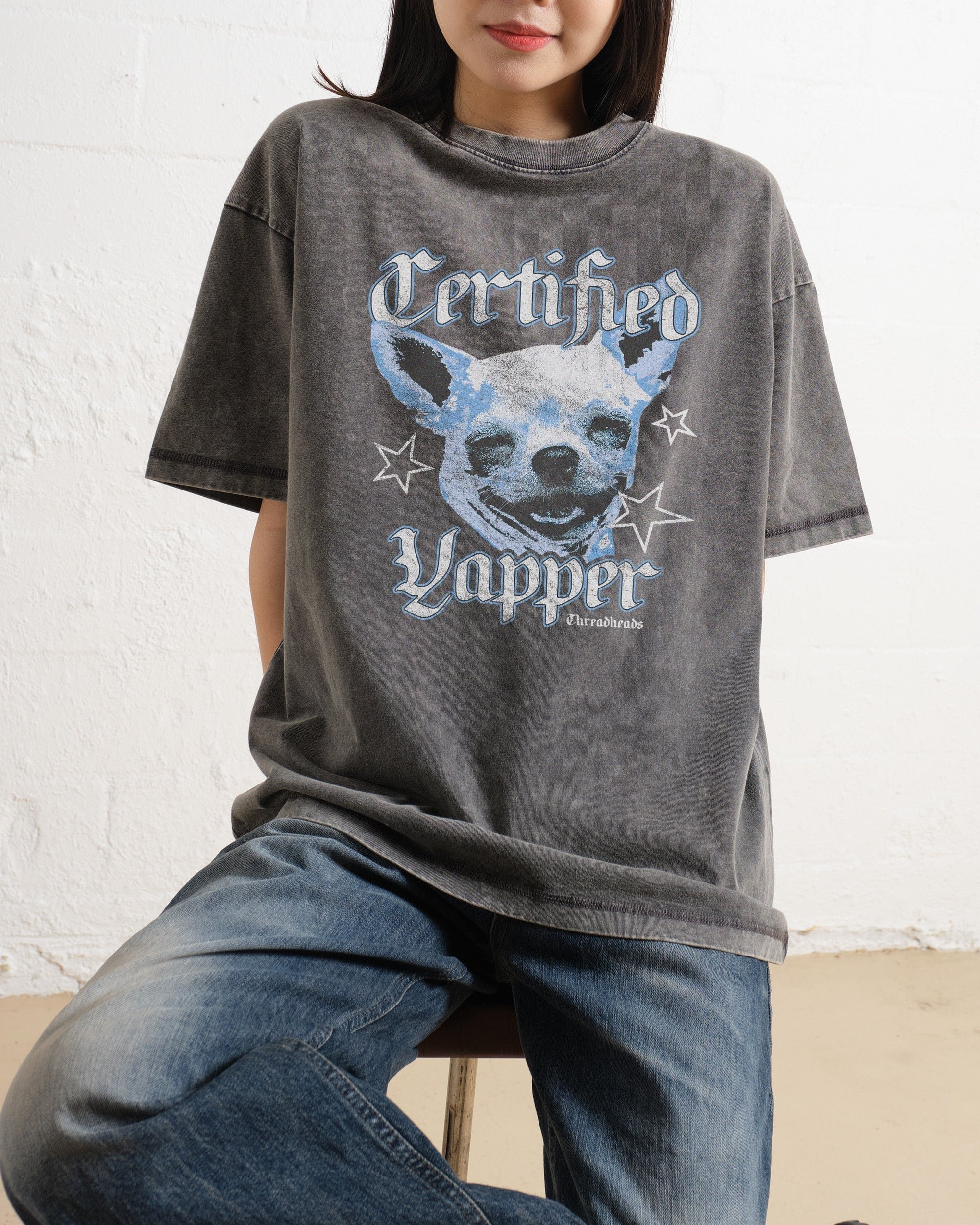 Certified Yapper Oversized Graphic Tee - Unisex 100% Combed Cotton Heavyweight T-Shirt