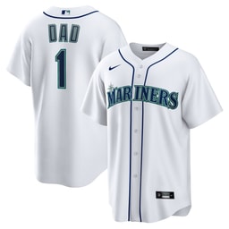 Men's Baseball team #1 Dad Home Jersey, White