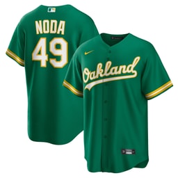 Men's Baseball team Ryan Noda Kelly Green Alternate Jersey