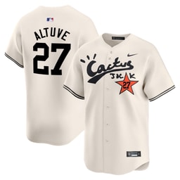 Jose Altuve 27 Baseball team Cactus Jack Cream Jersey V2 - Men's