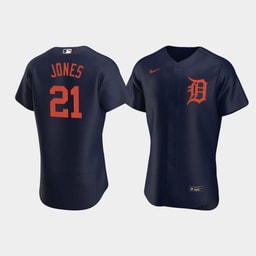 JaCoby Jones 21 Baseball team Navy Alternate Jersey