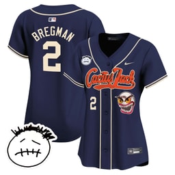 Alex Bregman 2 Baseball team Cactus Jack Patch V3 Women's Jersey - Navy