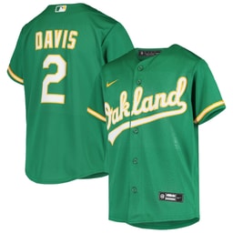Youth Baseball team Khris Davis Green Alternate Jersey