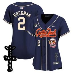 Alex Bregman 2 Baseball team Cactus Jack Patch V2 Women's Jersey - Navy