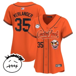 Justin Verlander 35 Baseball team Cactus Jack Patch V3 Women's Jersey - Orange