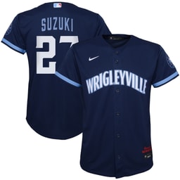 Preschool Baseball team Seiya Suzuki Navy City Connect Script Player Jersey