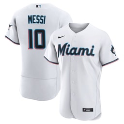 Lionel Messi Baseball team Baseball Elite Jersey - Stitched Men's Jersey - White