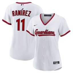 Women's Baseball team Jose Ramirez White Home 2.0 Player Jersey