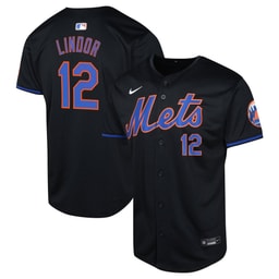 Youth Baseball team Francisco Lindor Black Alternate Limited Player Jersey