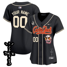 Baseball team Cactus Jack Patch V2 Custom Women's Jersey - Black