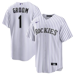 Men's Baseball team #1 Groom Home Jersey, White