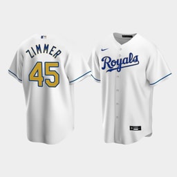 Men's Baseball team Kyle Zimmer 45 White Home Jersey