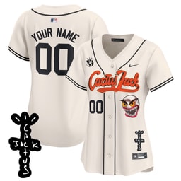 Baseball team Cactus Jack Patch V2 Custom Women's Jersey - Cream