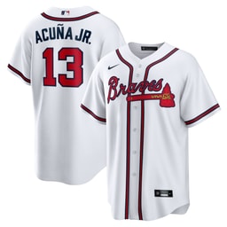 Men's Baseball team Ronald Acuna Jr. White Home Player Name Jersey