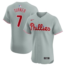 Men's Baseball team Trea Turner Gray Road Elite Player Jersey