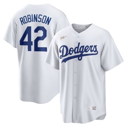 Men's Brooklyn Dodgers Jackie Robinson White Home Cooperstown Collection Player Jersey
