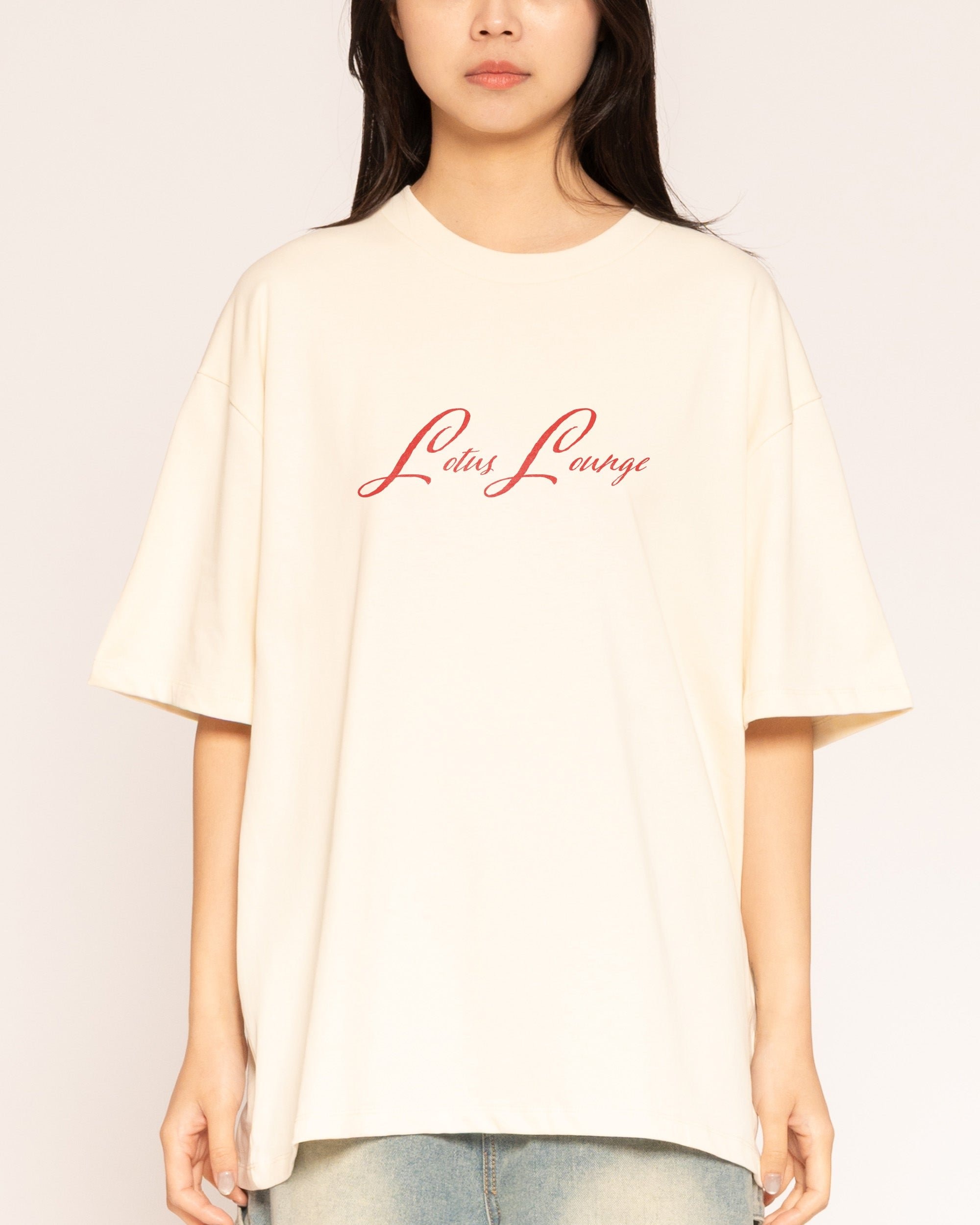 Lotus Lounge Oversized Graphic Tee Unisex 90s Boxy Fit 100% Combed Cotton
