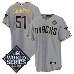 Randy Johnson 51 Baseball team 2023 World Series Men's Jersey - Gray Gold