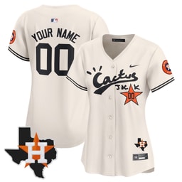 Baseball team Cactus Jack Houston Patch Customized Limited Women Jersey